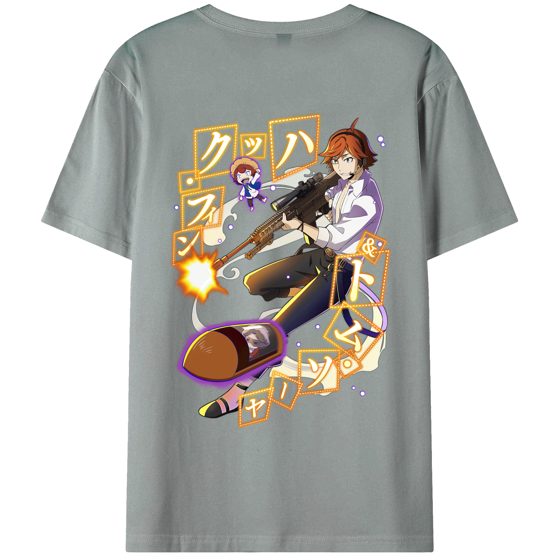 （画像用） 文豪ストレイドッグス Bungo Stray Dogs 綿100％ メンズ半袖Tシャツ（バックプリント） 通気性